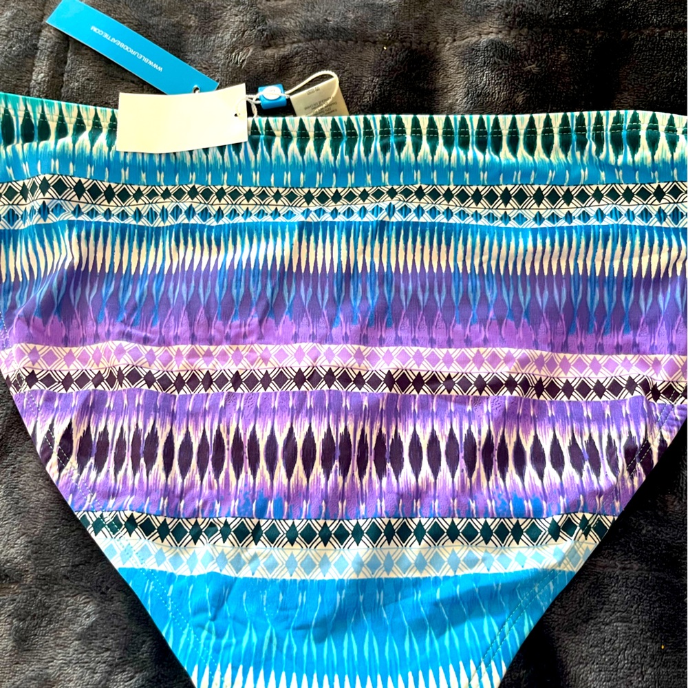 Blue Rod Betty size 14 swim bottoms blue multi new with tags
